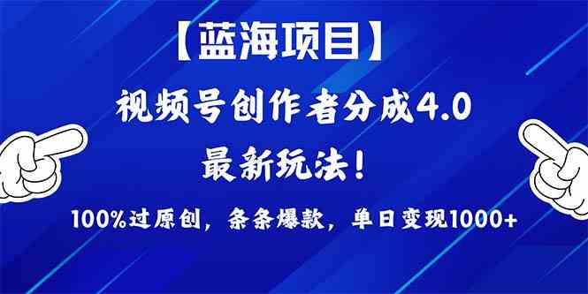 （9777期）2024蓝海项目视频号，最新方法， 100%过原创，条条爆款，单日变现1K+，…-卿云社
