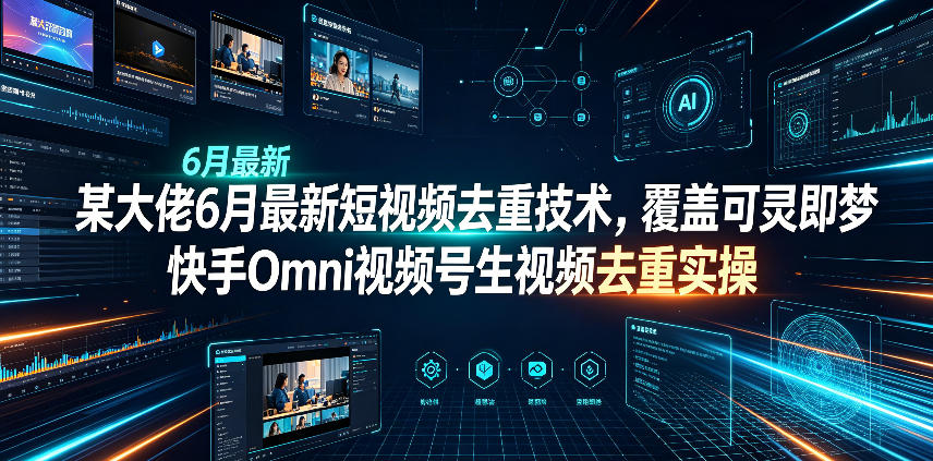 某大佬6月最新短视频去重技术,覆盖可灵即梦快手Omni视频号生视频去重实操-卿云社