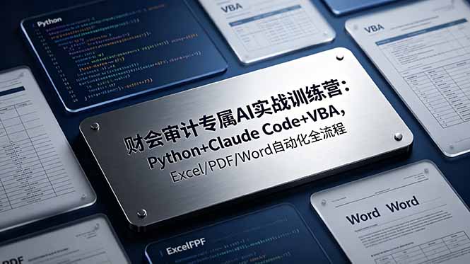 财会审计专属 AI实战训练营：Python+Claude Code+VBA，Excel/PDF/Word自动化全流程-卿云社