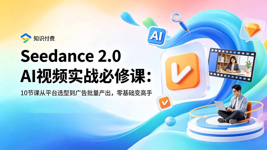 Seedance 2.0 AI视频实战必修课:10节课从平台选型到广告批量产出,零基础变高手-卿云社
