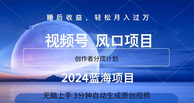 2024蓝海项目，3分钟自动生成视频，月入过万-卿云社