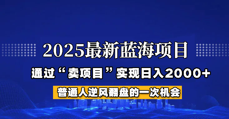 2025年蓝海项目，如何通过“网创项目”日入2000+-卿云社