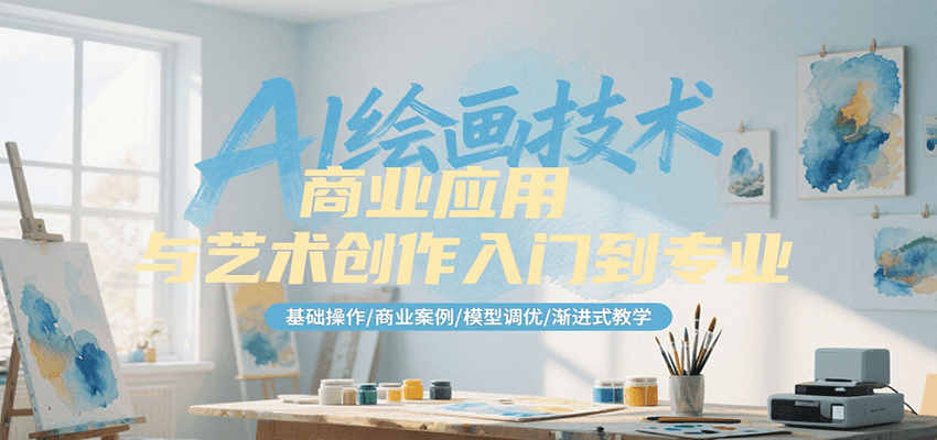 AI绘画技术商业应用与艺术创作入门到专业，基础操作/商业案例/模型调优/渐进式教学-卿云社