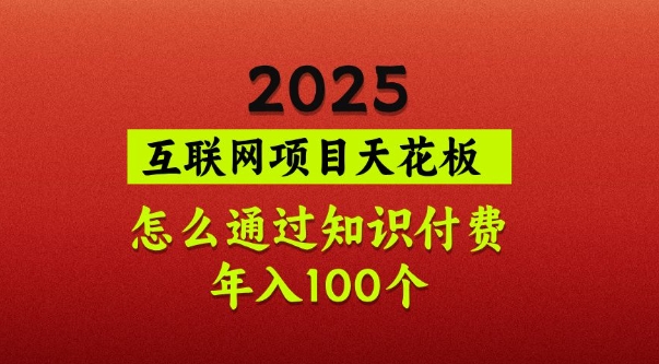 2025项目天花板，普通怎么通过知识付费翻身，年入百个【揭秘】-卿云社