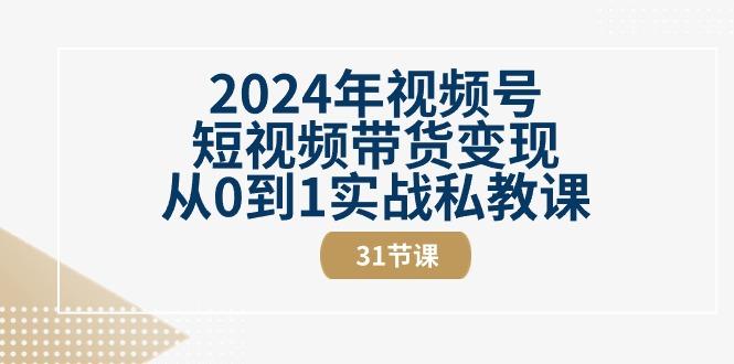 2024年视频号短视频带货变现从0到1实战私教课(30节视频课)-卿云社