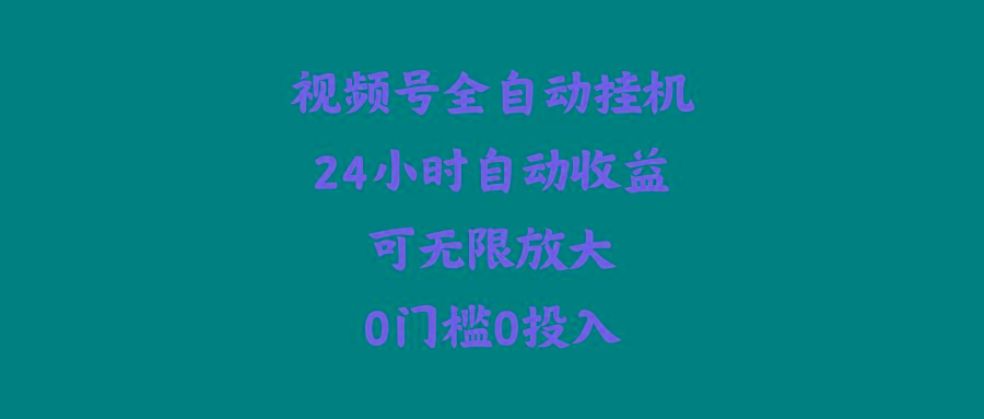 (10031期)视频号全自动挂机，24小时自动收益，可无限放大，0门槛0投入-卿云社