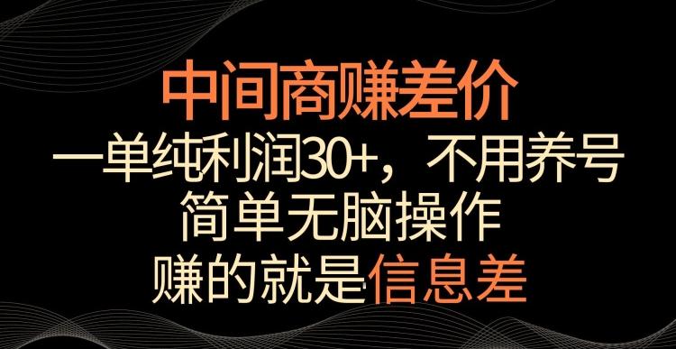 中间商赚差价，一单纯利润30+，简单无脑操作，赚的就是信息差，轻轻松松日入1000+【揭秘】-卿云社
