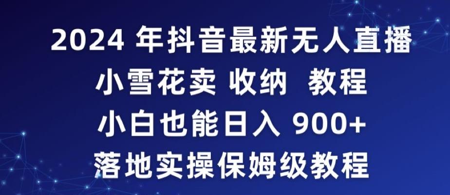 2024年抖音最新无人直播小雪花卖收纳教程，小白也能日入900+落地实操保姆级教程【揭秘】-卿云社