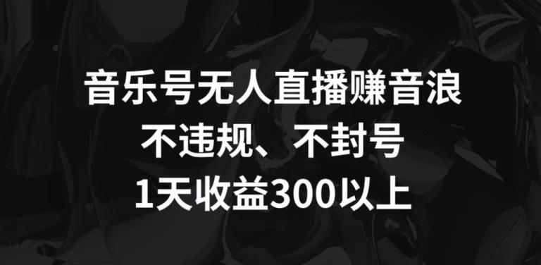 音乐号无人直播赚音浪，不违规、不封号，1天收益300+【揭秘】-卿云社