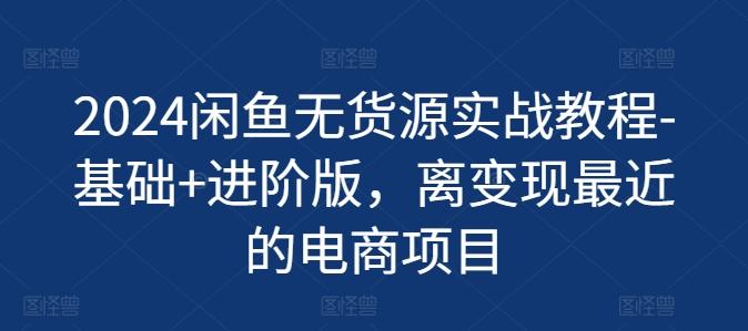 2024闲鱼无货源实战教程-基础+进阶版，离变现最近的电商项目-卿云社
