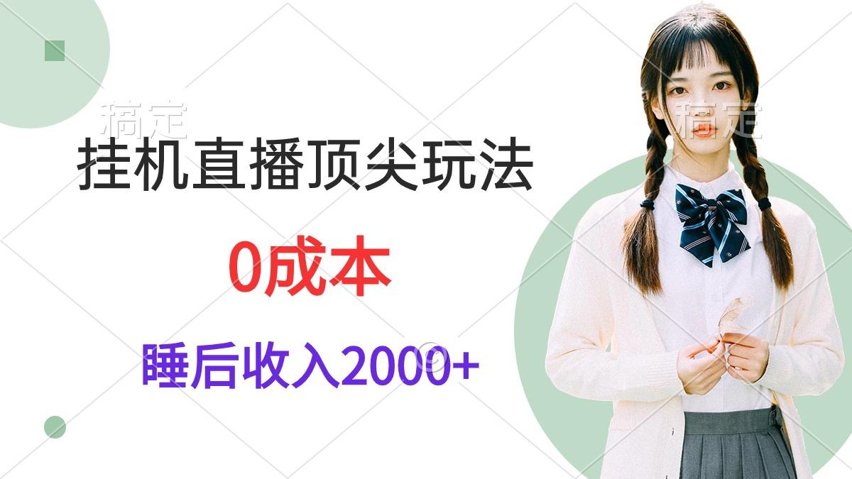 (9715期)挂机直播顶尖玩法，睡后日收入2000+、0成本，视频教学-卿云社