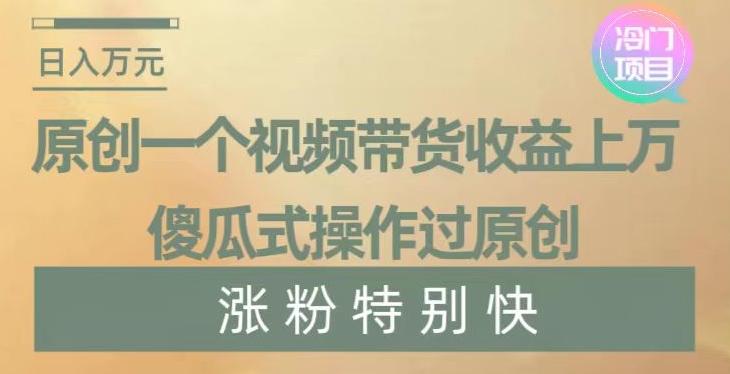 原创一个视频带货收益上万，傻瓜式操作过原创，几分钟做一个视频涨粉特别快【揭秘】-卿云社