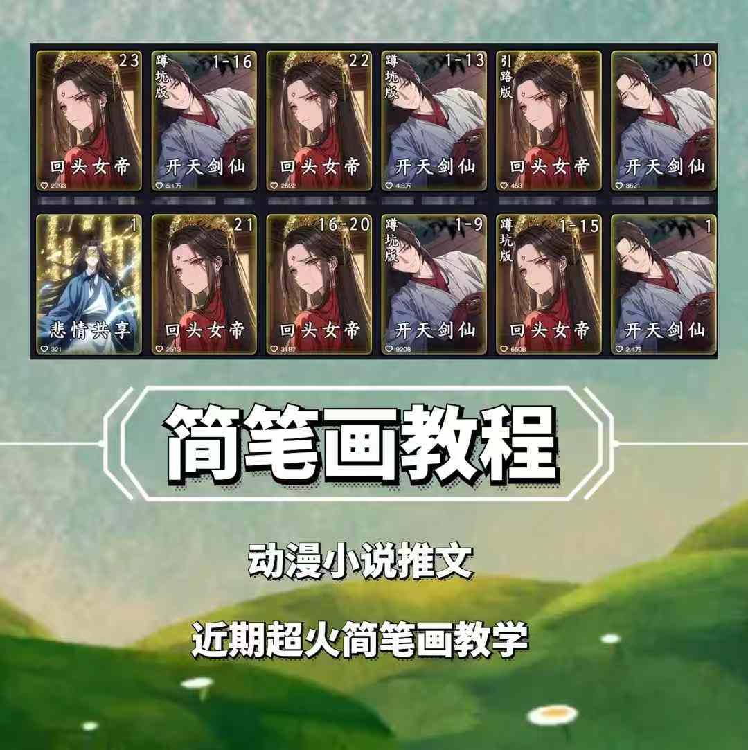 兜兜简笔画教学，小说推文动漫玩法，可做伙伴计划、分成计划、接广告等-卿云社