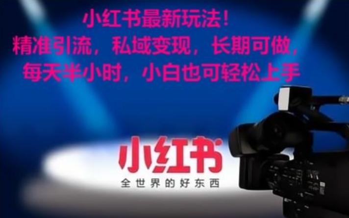 小红书最新玩法！精准引流，私域变现，长期可做，每天半小时，小白也可轻松上手【揭秘】-卿云社