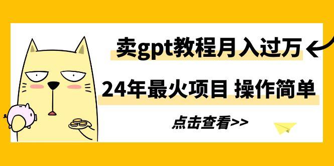 24年最火项目，卖gpt教程月入过万，操作简单-卿云社
