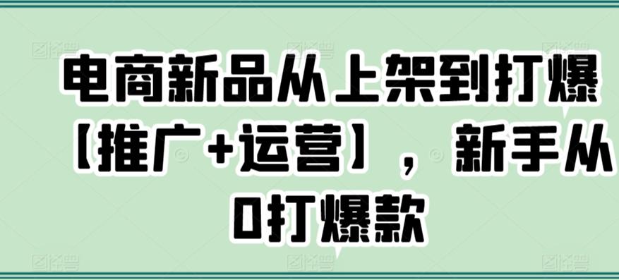 电商新品从上架到打爆【推广+运营】，新手从0打爆款-卿云社