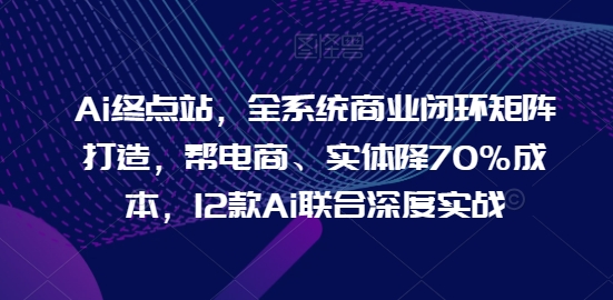 Ai终点站，全系统商业闭环矩阵打造，帮电商、实体降70%成本，12款Ai联合深度实战【0906更新】-卿云社