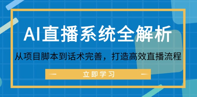 AI直播系统全解析：从项目脚本到话术完善，打造高效直播流程-卿云社