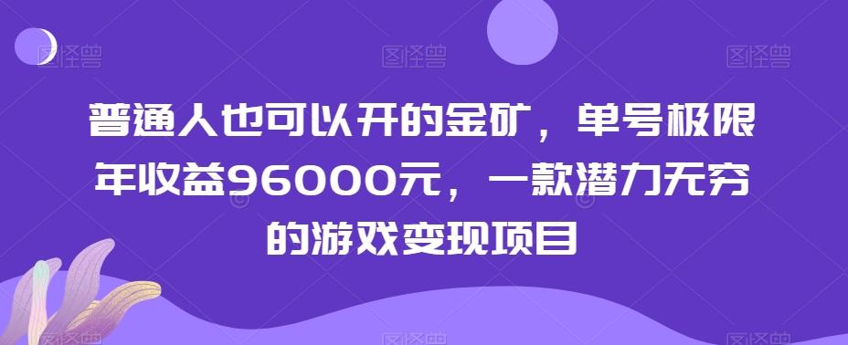 普通人也可以开的金矿，单号极限年收益96000元，一款潜力无穷的游戏变现项目【揭秘】-卿云社