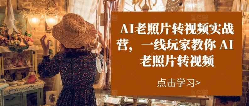 AI老照片转视频实战营，一线玩家教你AI老照片转视频-卿云社