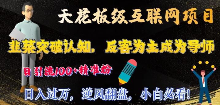 天花板级互联网项目，韭菜突破认知，反客为主成为导师，日引流100+精准粉-卿云社