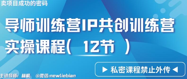 导师训练营3.0IP共创训练营私密实操课程(12节)-卖项目的密码成功秘诀【揭秘】-卿云社