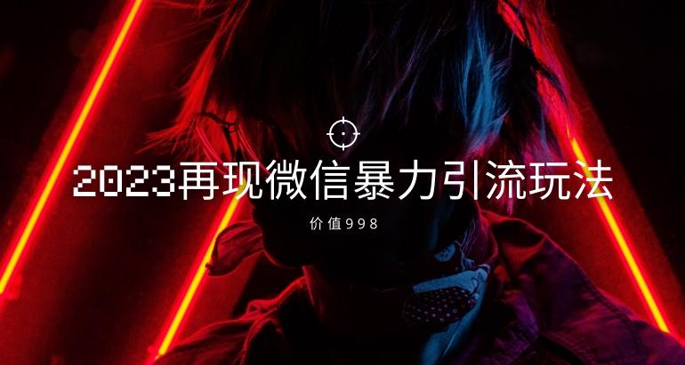 价值998元2023最新微信暴力引流玩法，日引流50-100+-卿云社