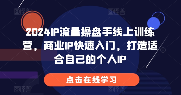 2024IP流量操盘手线上训练营，商业IP快速入门，打造适合自己的个人IP-卿云社