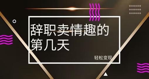 冷门赛道，辞职卖情趣的第几天，超暴力项目-卿云社
