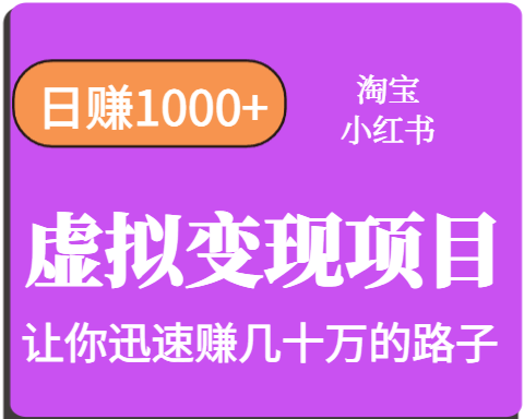 淘宝OR小红书虚拟变现，日赚1000+，多账号操作年收入几十W不等-卿云社