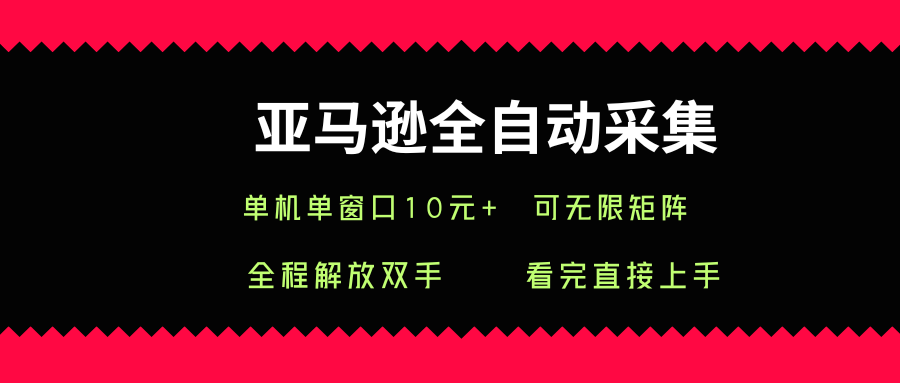 亚马逊全自动采集，单机单窗口一天10+，可无限矩阵去做【揭秘】-卿云社