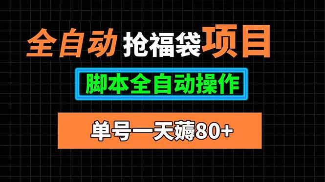 全自动抢福袋项目，单号一天80+脚本全自动操作-卿云社