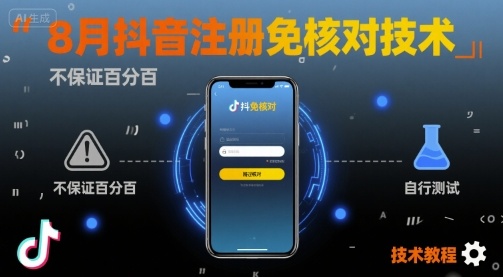 8月抖音注册免核对技术，不保证百分百，自测-卿云社