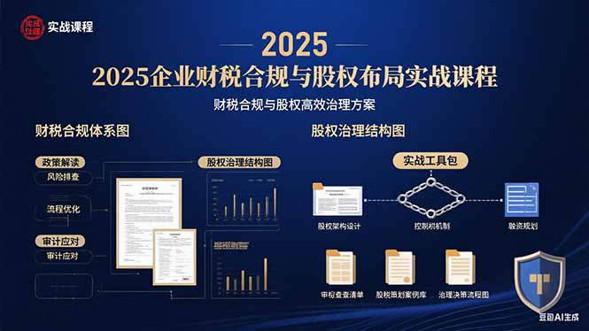 2025企业财税合规与股权布局的实战课程：财税合规与股权高效治理方案-卿云社