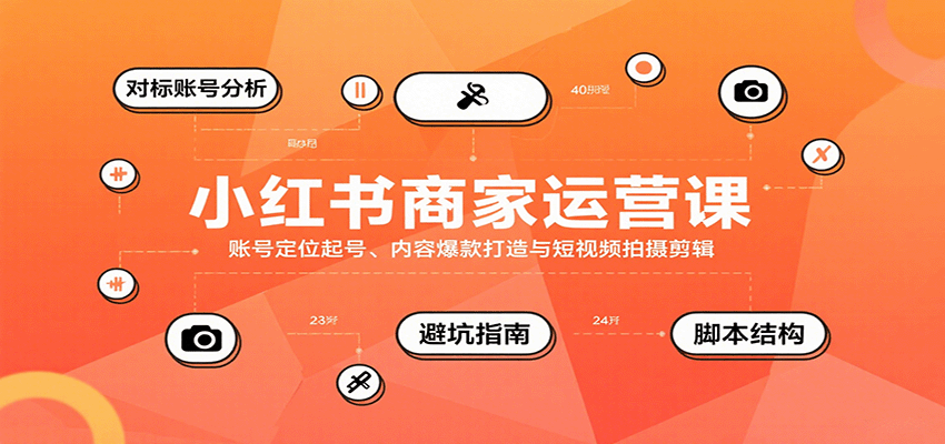 小红书商家运营课，账号定位起号、内容爆款打造与短视频拍摄剪辑-卿云社