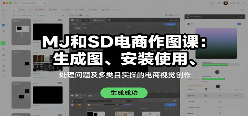 MJ和SD电商作图课：生成图、安装使用、处理问题及多类目实操的电商视觉创作-小艾项目网
