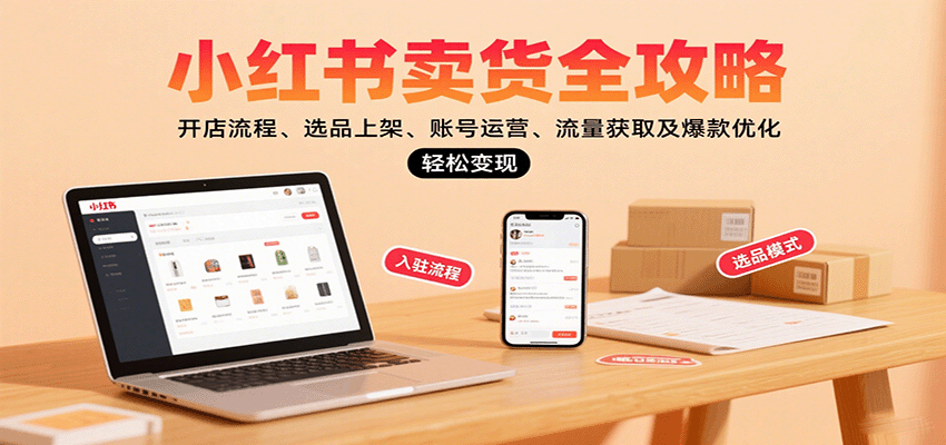 小红书卖货全攻略：开店流程、选品上架、账号运营、流量获取及爆款优化，轻松变现-卿云社