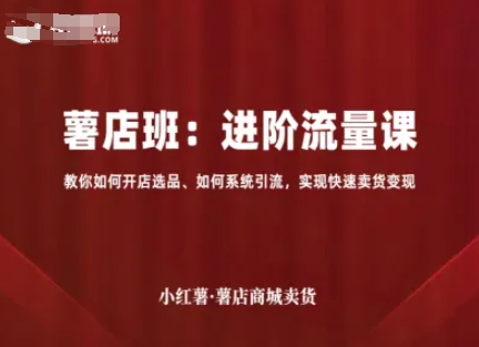 小红薯薯店商城卖货，进阶流量课，教你如何开店选品、如何系统引流，实现快速卖货变现-卿云社
