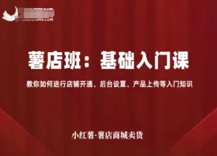 小红薯薯店商城卖货，基础入门课，教你如何进行店铺开通、后台设置、产品上传等入门知识-卿云社