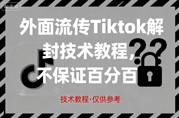 外面流传Tiktok解封技术教程，不保证百分百，具体自测-卿云社