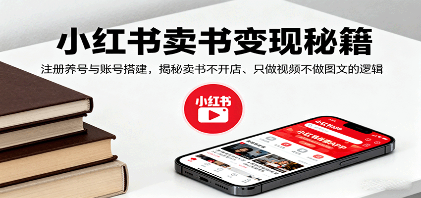 小红书卖书变现秘籍,注册养号与账号搭建,揭秘卖书不开店、只做视频不做图文的逻辑-卿云社