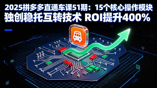 2025拼多多直通车课51期：15个核心操作模块 独创稳托互转技术 ROI提升400%-卿云社