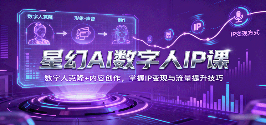 星幻AI数字人IP课，数字人克隆+内容创作，掌握IP变现与流量提升技巧-卿云社