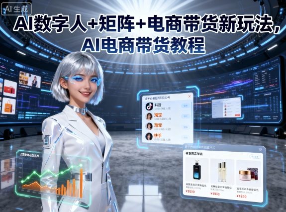 AI数字人+矩阵+电商带货新玩法，AI电商带货教程-小艾项目网