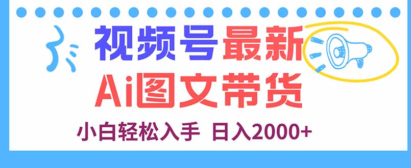 视频号最新AI图文带货，每天几分钟，小白轻松入手，日入2000+-卿云社