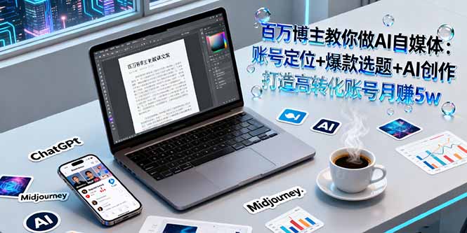百万博主教你做AI自媒体：账号定位+爆款选题+AI创作 打造高转化账号月赚5w-卿云社
