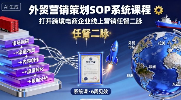 外贸营销策划SOP系统课程，打开跨境电商企业线上营销任督二脉-卿云社