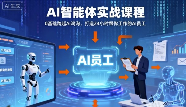 Ai智能体实战课程，0基础跨越Ai鸿沟，打造24小时帮你工作的Ai员工，打破常规，以实战定义Ai-卿云社