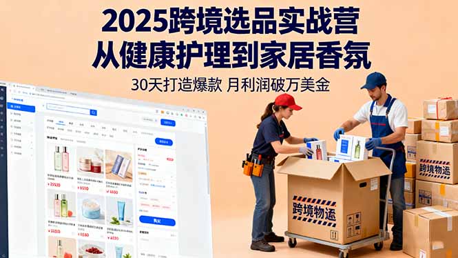 2025跨境选品实战营：从健康护理到家居香氛，30天打造爆款,月利润破万美金-卿云社