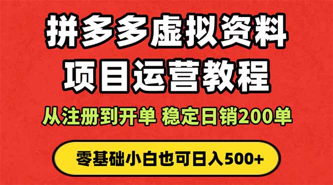 拼多多开店运营课程： 蓝海变现玩法，轻松实现睡后收入 零基础小白也可…-卿云社
